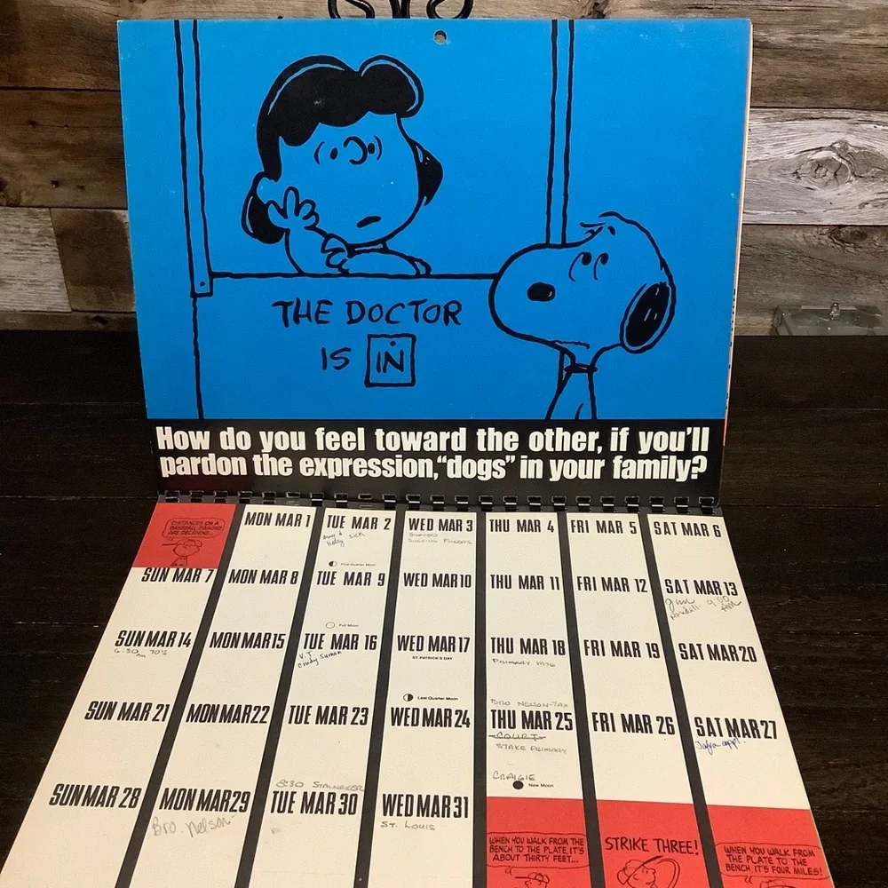 Snoopy 1982 Week by Week Charlie Brown